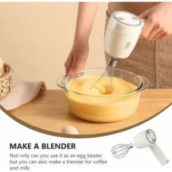 Stainless Steel Electric Whisk - Rechargeable Whisk - Milk Mixer For Easy Whipping Of Custard And Biscuit Cakes. -Smart Home Appliance Store 72506804 3