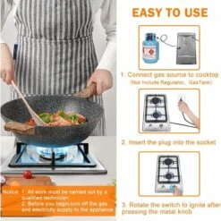 2 Burners Gas Hob, Built-in Gas Cooktop With With Flame Failure Protection 30cm Stainless Steel LPG/NG Convertible Included Plug -Smart Home Appliance Store 72566714 5