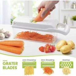 Vegetable Mincer, Vegetable Cutter, Meat Mincer, Professional Meat Mincer, Vegetable Mincer, Vegetable Mincer And Vegetable Cutter, Garlic Mincer Kitchen Mandolin With Container -Smart Home Appliance Store 72583675 3