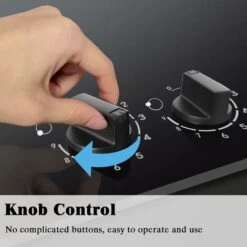 Induction Hob Black Glass Electric Cooktop Built-in 4 Zone Electric Hob With Knob 60cm, 7200W, Hard Wire, No Plug Included -Smart Home Appliance Store 73150172 3