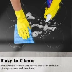 Induction Hob Black Glass Electric Cooktop Built-in 4 Zone Electric Hob With Knob 60cm, 7200W, Hard Wire, No Plug Included -Smart Home Appliance Store 73150172 4