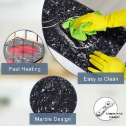 2 Zone Ceramic Hob, Hobsir Built-in Electric Hob 30cm, Marble, 3200W, Touch Control, Doul Zone, 9 Heating Levels, Safety Lock,Timer, Hard Wire, No Plug Included, LH07 -Smart Home Appliance Store 73150174 4