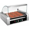COSTWAY 1400W Hot Dog Roller Machine, 11 Rollers Sausage Grill With 2 Heating Zones, 0-250Â¡Ã£C Temperature Adjustment & Tempered Glass Hood, Stainless Steel Electric Roller For Commercial Household -Smart Home Appliance Store 74656372 1