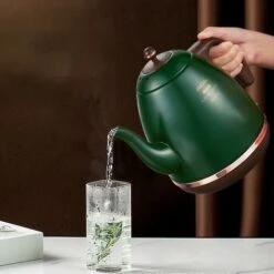 Retro Electric Kettle 304 Stainless Steel Household Appliances 1.5l Portable Travel Water Boiler 1500w European Style Coffee Pot Green -Smart Home Appliance Store 74691844 3