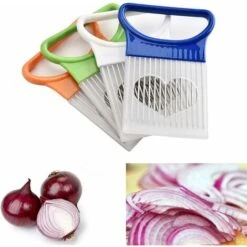 Slicer Onion Holder Assistant Food Slicer Fork Onion Holder Knife Stainless Steel Meat Needle Cutter Tomato Fruit Vegetable With Non-Slip Handle 4 Pieces -Smart Home Appliance Store 75327326 3