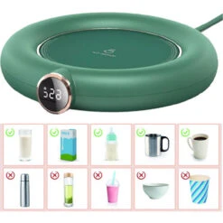 Coffee Mug Warmer For Desk Auto Shut Off USB, Electric Beverage Warmer For Coffee,Cocoa,Tea,Milk Green 9 Coffee Mug Warmer For Desk Auto Shut Off USB, Electric Beverage Warmer For Coffee,Cocoa,Tea,Milk Green -Smart Home Appliance Store 77431935 3