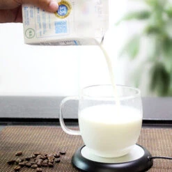 Coffee Mug Warmer For Desk Auto Shut Off USB, Electric Beverage Warmer For Coffee,Cocoa,Tea,Milk Dark Wood Texture -Smart Home Appliance Store 77431970 4