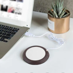 Coffee Mug Warmer For Desk Auto Shut Off USB, Electric Beverage Warmer For Coffee,Cocoa,Tea,Milk Dark Wood Texture -Smart Home Appliance Store 77431970 5