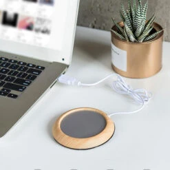Coffee Mug Warmer For Desk Auto Shut Off USB, Electric Beverage Warmer For Coffee,Cocoa,Tea,Milk Shallow Wood Grain -Smart Home Appliance Store 77432048 5