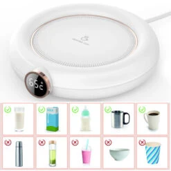 Coffee Mug Warmer For Desk Auto Shut Off USB, Electric Beverage Warmer For Coffee,Cocoa,Tea,Milk White 9 Coffee Mug Warmer For Desk Auto Shut Off USB, Electric Beverage Warmer For Coffee,Cocoa,Tea,Milk White -Smart Home Appliance Store 77432113 3