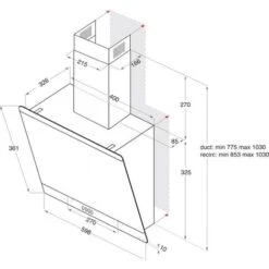 Hotpoint Angled Cooker Hood Kitchen Extractor Fan In Black / SS - PHVP 6.6F LM K 11 Hotpoint Angled Cooker Hood Kitchen Extractor Fan In Black / SS - PHVP 6.6F LM K -Smart Home Appliance Store 78211309 5