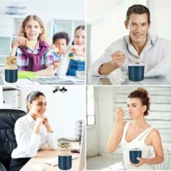 Cereal Bowl With Separate Container 400ml Cereal Bowl Yoghurt Coffee Mug Leak Proof Plastic Cup For Breakfast Picnic Travel (Blue) 10 Cereal Bowl With Separate Container 400ml Cereal Bowl Yoghurt Coffee Mug Leak Proof Plastic Cup For Breakfast Picnic Travel (Blue) -Smart Home Appliance Store 78699298 4