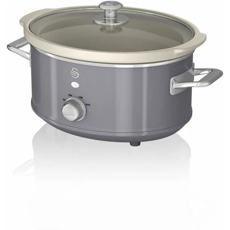 Swan 3.5L Slow Cooker Retro Grey 3 Swan 3.5L Slow Cooker Retro Grey