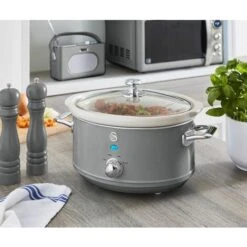 Swan 3.5L Slow Cooker Retro Grey 11 Swan 3.5L Slow Cooker Retro Grey -Smart Home Appliance Store 81260820 5