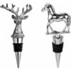 2 Piece Wine Stopper Funny Deer Head Shaped Wine Stopper Horse Shape Silicone Wine Canner, Silver -Smart Home Appliance Store 81449693 1