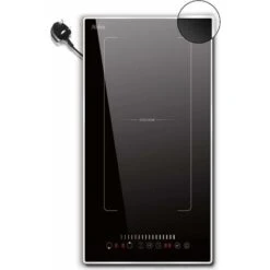 Plug In Induction Hob, Hobsir 2 Zone Electric Hob 30cm, Double Induction Hob With Stainless Steel Frame, Flexible Zone, Bulit-in, 2800W, Slider Touch, Timer, Pause Function, Child-safety Lock, 13 Amp