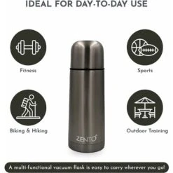 Zento Stainless Steel Bullet Vacuum Drink Flask 350ml Thermo-Shield Technology 9 Zento Stainless Steel Bullet Vacuum Drink Flask 350ml Thermo-Shield Technology -Smart Home Appliance Store 82140701 3