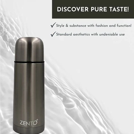 Zento Stainless Steel Bullet Vacuum Drink Flask 350ml Thermo-Shield Technology 6 Zento Stainless Steel Bullet Vacuum Drink Flask 350ml Thermo-Shield Technology - Image 4