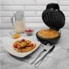 Schallen Black Electric 760W Waffle Maker Iron Machine Deep Cooking Non Stick Plates Adjustable Temperature Control -Smart Home Appliance Store 82401342 1