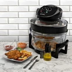 Schallen 17L 2 In 1 Deluxe Black & Glass Air Fryer Deep Fat Free Frying Healthy Halogen Cooker + Accessories Included -Smart Home Appliance Store 82401395 2
