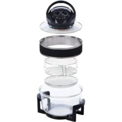 Schallen 17L 2 In 1 Deluxe Black & Glass Air Fryer Deep Fat Free Frying Healthy Halogen Cooker + Accessories Included -Smart Home Appliance Store 82401395 4