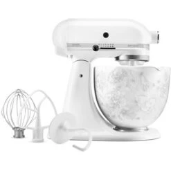 KitchenAid Artisan Mixer 156 White & Whisper Floral Ceramic Bowl With Free Gift -Smart Home Appliance Store 83668636 3