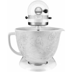 KitchenAid Artisan Mixer 156 White & Whisper Floral Ceramic Bowl With Free Gift -Smart Home Appliance Store 83668636 4