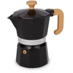 La Cafetiere Espresso Maker 3 Cup Black Wood Effect Handle