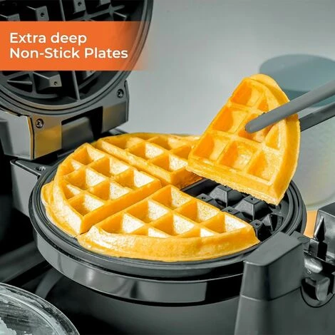 Geepas Rotating Belgian Waffle Maker Machine Waffle Iron Non-Stick Plates 1000W 6 Geepas Rotating Belgian Waffle Maker Machine Waffle Iron Non-Stick Plates 1000W - Image 4