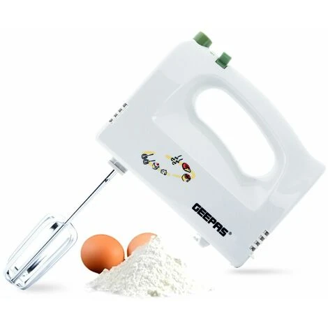 Hand Food Mixer 5 Speeds Electric 160W With Egg Beaters & Dough Hooks Geepas 3 Hand Food Mixer 5 Speeds Electric 160W With Egg Beaters & Dough Hooks Geepas