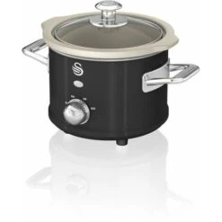 Swan 1.5L Slow Cooker Retro Black
