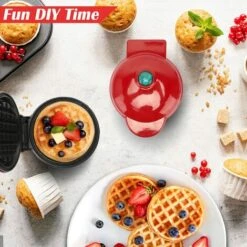 Waffle Iron Mini Waffles, Small Waffle Iron With Non-stick Coating For Classic Waffles, Waffle Iron Belgian Waffles For Children's Birthday Parties, Family Celebrations, Easter -Smart Home Appliance Store 86604528 4