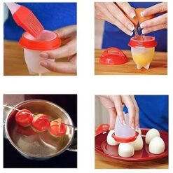 Egg Boiler Set Of 6 Silicone Egg Boilers Shellless Non-Stick Silicone Egg Boiler BPA-Free Egg Boiler Non-Stick Egg Poacher -Smart Home Appliance Store 86606879 4