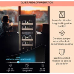 Klarstein Vinovilla 17 Built-In Duo Vilhelmine Edition Wine Fridge 17 Bottles 3-Colour Glass Door -Smart Home Appliance Store 87106525 4