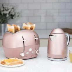 The Funky Appliance Company 1.7 Litre Kettle And 4 Slice Toaster Set Rose Gold Pink 10 The Funky Appliance Company 1.7 Litre Kettle And 4 Slice Toaster Set Rose Gold Pink -Smart Home Appliance Store 87185757 4