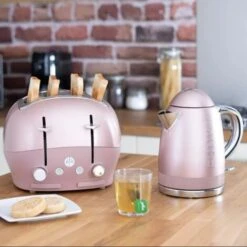 The Funky Appliance Company 1.7 Litre Kettle And 4 Slice Toaster Set Rose Gold Pink 11 The Funky Appliance Company 1.7 Litre Kettle And 4 Slice Toaster Set Rose Gold Pink -Smart Home Appliance Store 87185757 5