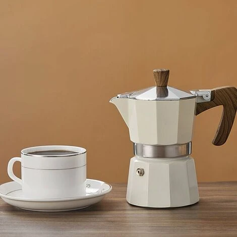 Classic Espresso Maker For Great Strong Flavored Espresso, Italian Style Aluminous Espresso Mocha Maker, Cuban And Greek Coffee Maker, Moka Pot, PercolatoBeige150 Brewer 6 Classic Espresso Maker For Great Strong Flavored Espresso, Italian Style Aluminous Espresso Mocha Maker, Cuban And Greek Coffee Maker, Moka Pot, PercolatoBeige150 Brewer - Image 4