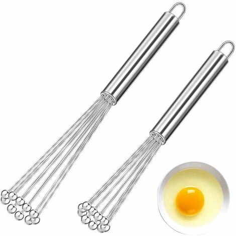 Pieces Mini Whisk, Stainless Steel Whisk, Metal Egg Whisk Kitchen Whisk Kit For Cooking, Mixing, Whisking, Beating, Stirring (25.4cm, 30.4cm) 3 Pieces Mini Whisk, Stainless Steel Whisk, Metal Egg Whisk Kitchen Whisk Kit For Cooking, Mixing, Whisking, Beating, Stirring (25.4cm, 30.4cm)