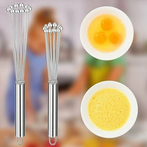 Pieces Mini Whisk, Stainless Steel Whisk, Metal Egg Whisk Kitchen Whisk Kit For Cooking, Mixing, Whisking, Beating, Stirring (25.4cm, 30.4cm) 5 Pieces Mini Whisk, Stainless Steel Whisk, Metal Egg Whisk Kitchen Whisk Kit For Cooking, Mixing, Whisking, Beating, Stirring (25.4cm, 30.4cm) - Image 3
