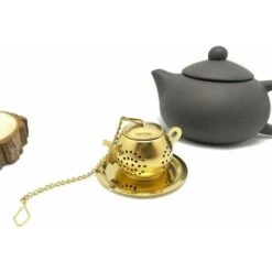 Tea Infuser Teapot - Stainless Steel Infuser (Gold) -Smart Home Appliance Store 87859550 2
