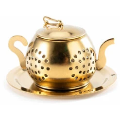 Tea Infuser Teapot - Stainless Steel Infuser (Gold) -Smart Home Appliance Store 87859550 5