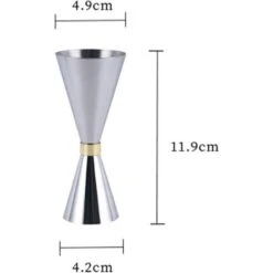 Cocktail Measurer, Stainless Steel Double Sided Cocktail Measurer, Silver Measuring Cup For Professional Bartender 30ml X 45mlMeasuring Cups -Smart Home Appliance Store 88617812 4