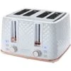 Toaster White And Rose Gold Diamond -Smart Home Appliance Store 89367640 1