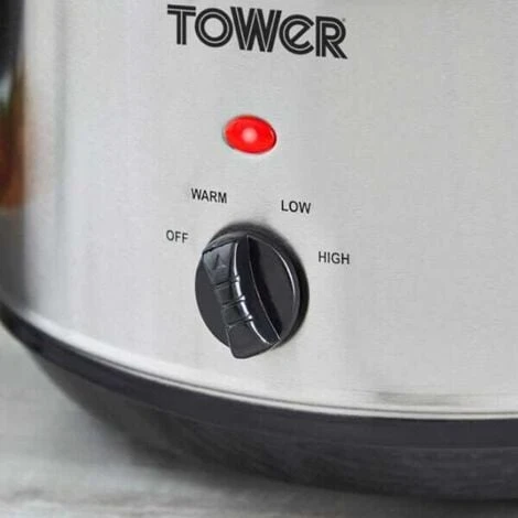 Tower 6.5 Litre Stainless Steel Slow Cooker 4 Tower 6.5 Litre Stainless Steel Slow Cooker - Image 2