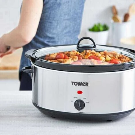 Tower 6.5 Litre Stainless Steel Slow Cooker 7 Tower 6.5 Litre Stainless Steel Slow Cooker - Image 5