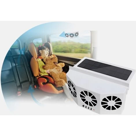 Car Solar Fan, Solar Cooler Exhaust Fan Three Air Outlet Exhaust Fan (White) 6 Car Solar Fan, Solar Cooler Exhaust Fan Three Air Outlet Exhaust Fan (White) - Image 4