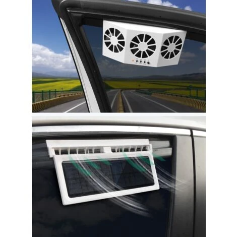 Car Solar Fan, Solar Cooler Exhaust Fan Three Air Outlet Exhaust Fan (White) 7 Car Solar Fan, Solar Cooler Exhaust Fan Three Air Outlet Exhaust Fan (White) - Image 5