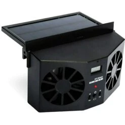 Car Solar Powered Fan,Small Air Conditioner Window Fans,Solar Powered Cooler Exhaust Fan (Black)