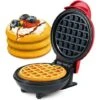 Mini Waffle Maker Machine For Individual Waffles, Paninis, Hash Browns Red -Smart Home Appliance Store 90745480 1