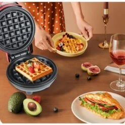 Create Perfect Mini Waffles, Paninis, And Hash Browns With Our Home Mini Waffle Maker - Perfect For Family Celebrations, Easter, And Children's Birthday Parties -Smart Home Appliance Store 90786026 3